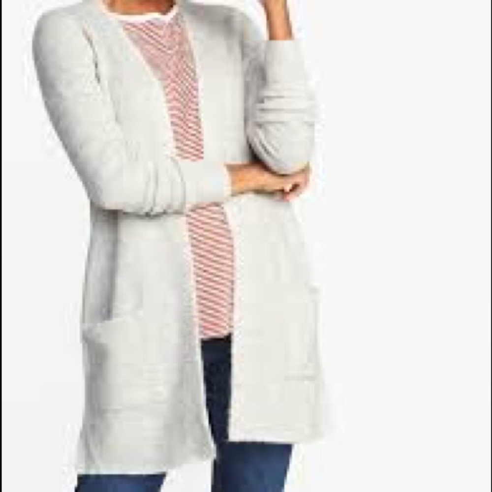 Plush Knit Long Line Open Front Sweater